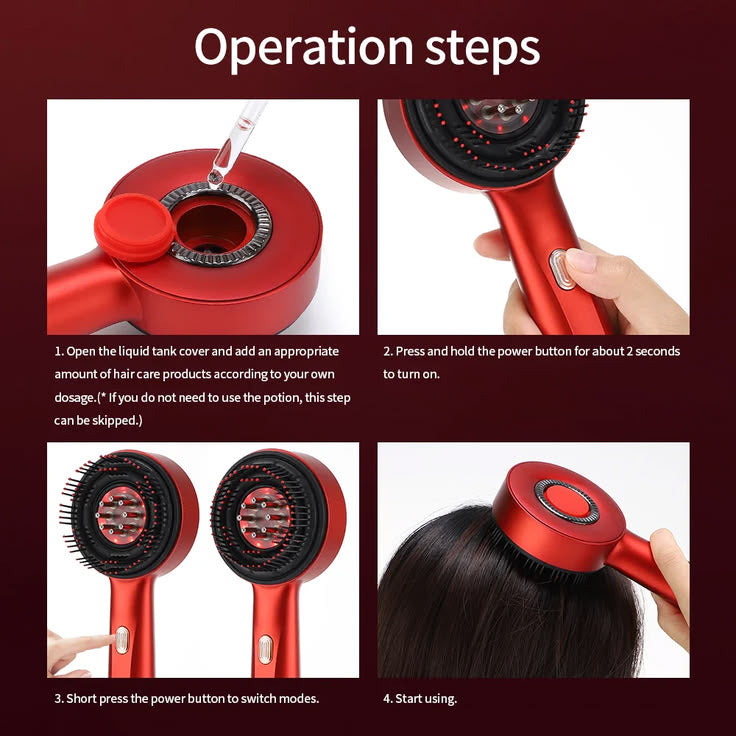 Premium 3-1 Red Light Therapy Scalp Massager Comb | Oil Massager For Scalp Hair | Electric Hair Massager Comb | Hair Massager Machine | 3 In 1 Hair Oil Applicator | Head Relaxation At Home