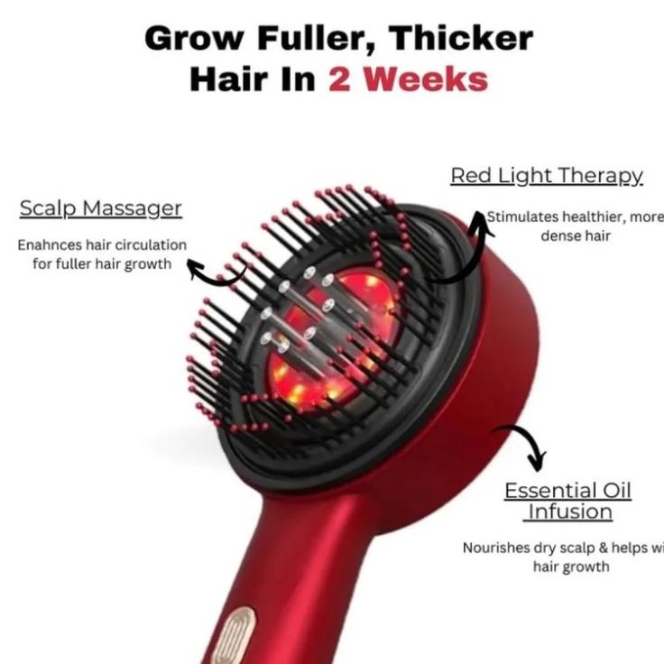 Premium 3-1 Red Light Therapy Scalp Massager Comb | Oil Massager For Scalp Hair | Electric Hair Massager Comb | Hair Massager Machine | 3 In 1 Hair Oil Applicator | Head Relaxation At Home